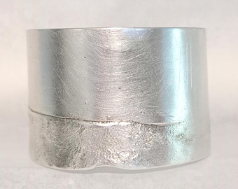 SEA & SKY Manschette, weißes Silber 4 cm breit strukturiertes Sterling Silber