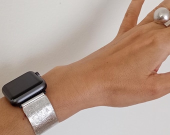 Strukturiertes Armband für Apple Watch / Sterling Silber