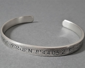 MENS SOLID CUFF, dicke Sterling Silber Herrenmanschette, personalisiert, 7 mm breit