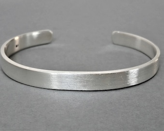 MENS CUFF BRACELET / Dickes und massives Sterling Silber, Personalisiert, 7 mm breit