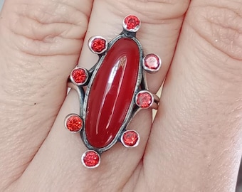 Karneol Ring, Sterling Silber