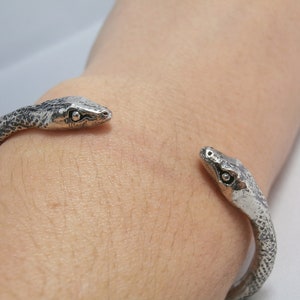 SNAKE CUFF,  Solid Sterling Silver Snake bracelet