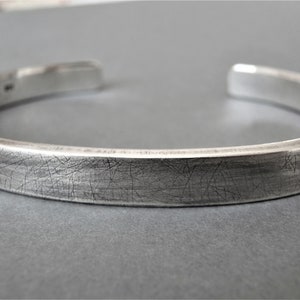 MENS CUFF /  Thick Sterling Silver cuff, Rustic bangle, Personalised , Hand stamped personalization