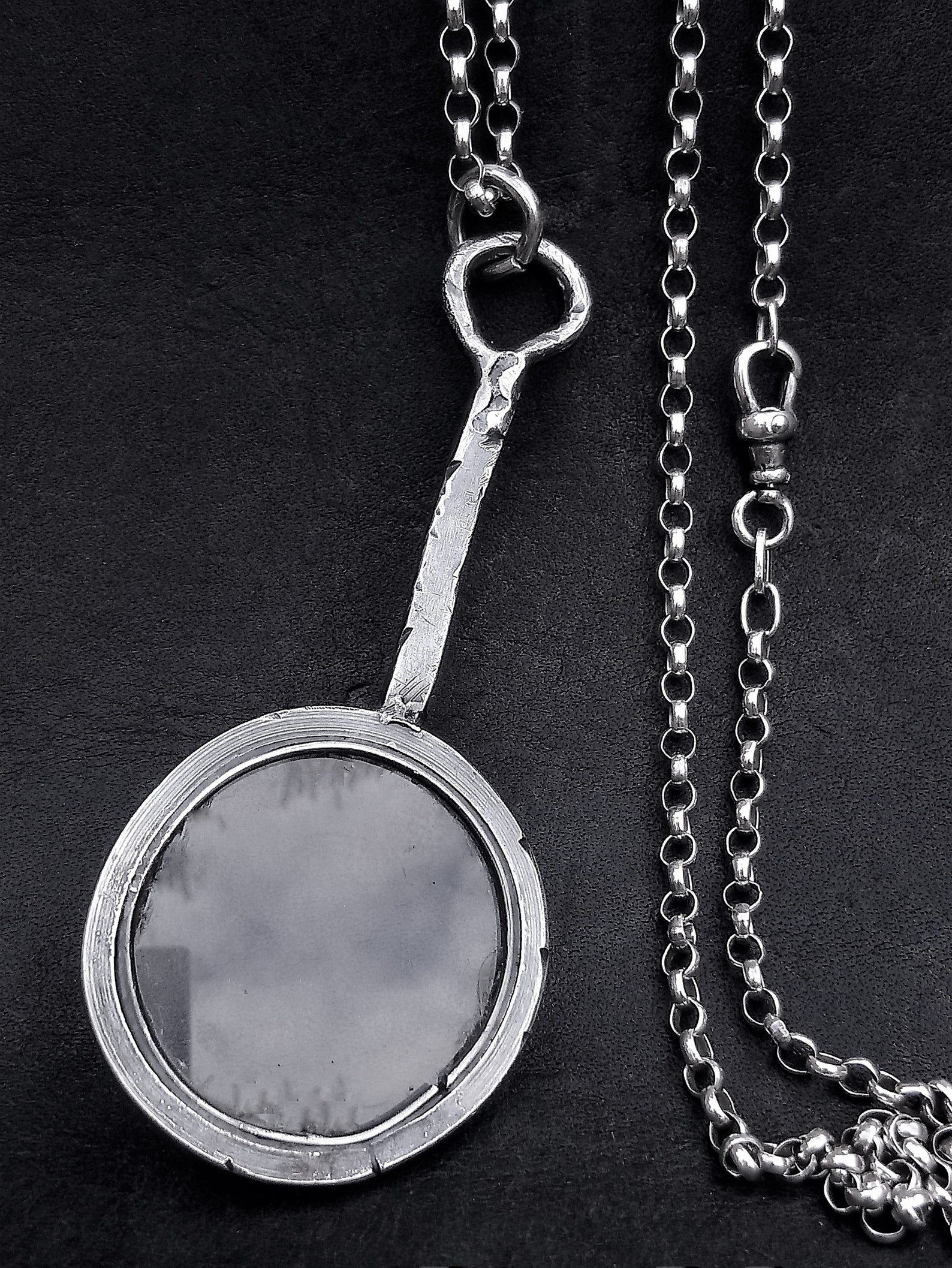 LOUPE NECKLACE Sterling Silver hand made distressed Etsy