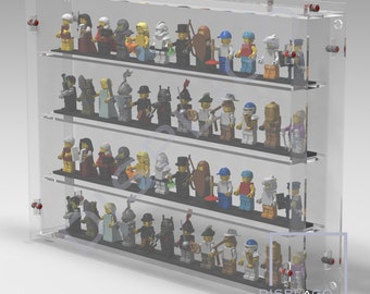Details about   New Building blocks Mini Figure Wall Display Holder 62 ct Yellow 