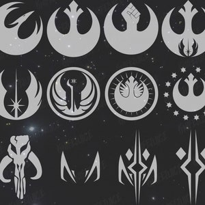 Jedi Order Rebel Alliance Republic Mandalorian Symbol Pack - STAR WARS Digital File BUNDEL - svg png psd ai - hoge kwaliteit direct downloaden