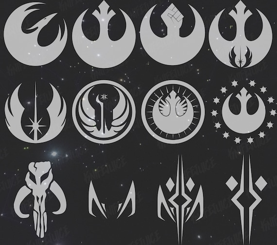 Jedi Order Rebel Alliance Republic Mandalorian Symbol Pack - STAR WARS Digital File BUNDLE - svg png psd ai - High Quality Instant Download