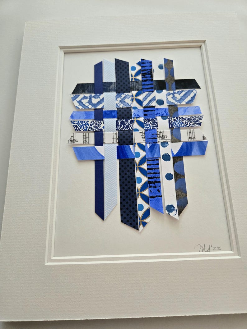 Wall Decor, Woven Paper Wall Art, Paper Weaving Artwork, Mixed Media ...