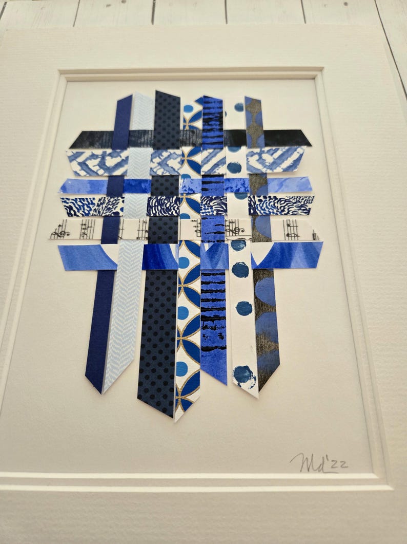 Wall Decor, Woven Paper Wall Art, Paper Weaving Artwork, Mixed Media ...