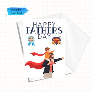 Super Dad Karte für den Vatertag druckbare, Super Vatertag, herunterladbare bereit Karte 13x18, sofortiger Download (Umschlag Vorlage inkl.)