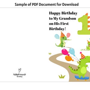 GRANDSON 1st Brthday Card Personalsed Grandson Frst Brthday Card - View #2