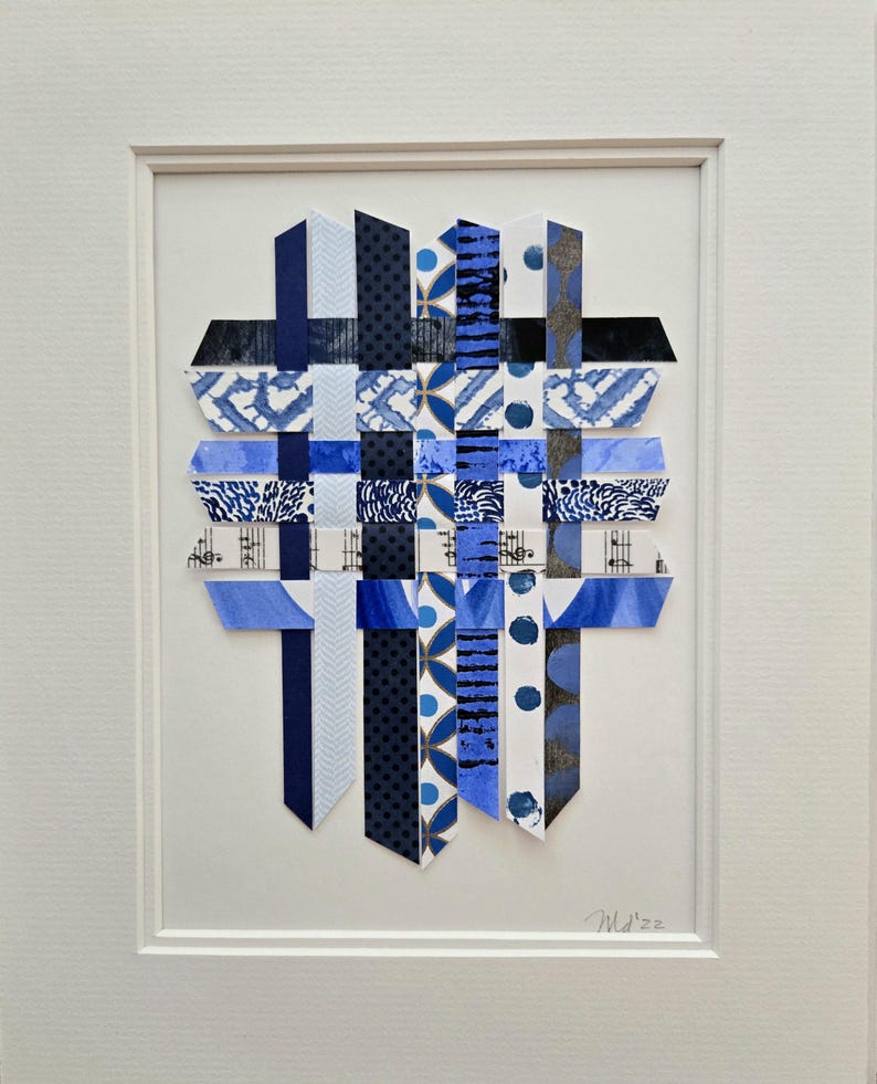 Wall Decor, Woven Paper Wall Art, Paper Weaving Artwork, Mixed Media ...