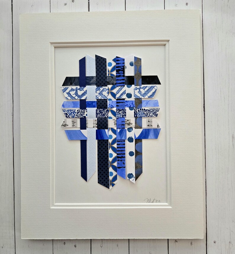 Wall Decor, Woven Paper Wall Art, Paper Weaving Artwork, Mixed Media ...