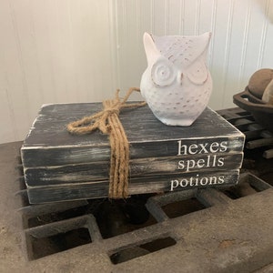 Halloween Faux Books, Halloween Decor, Spells, Potions, Hexes, Halloween Tiered Tray Decor, Spooky Decor