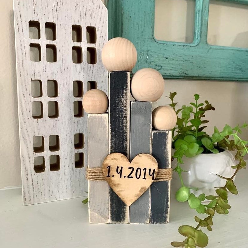 Wooden Family With Pets, Pet Figurines, Wooden Family Figurines, Father