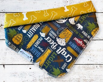 Beer Pet Bandana, Craft Beer Bandanas, Hunde Bandanas, Haustier Bandanas, Wende-Bandana, Hundebekleidung, Haustierbekleidung, Life's Canopy