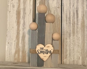Wooden Family with Pets, Pets Figurines, Wooden Family Figurines, Wooden Anniversary, Wooden Figurines, Farmhouse Home Decor, Life&#39;s Canopy