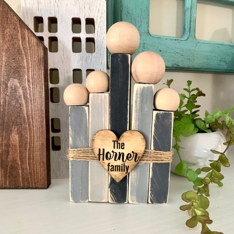 Wooden Family With Pets, Pet Figurines, Wooden Family Figurines, Father