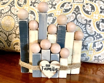 Wooden Family with Pets, Pet Figurines, Wooden Family Figurines, Mother&#39;s Day Gift, Wooden Figurines, Farmhouse Home Decor, Life&#39;s Canopy