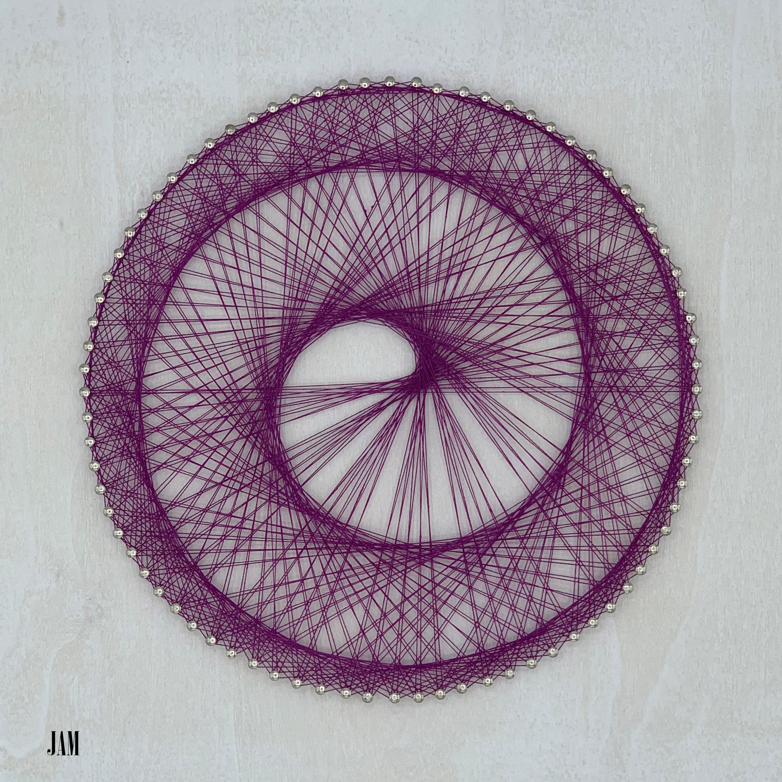 String Art Spiral Geometric Pattern on Wood Canvas | Etsy