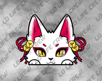 Kitsune Fox Peeker Sticker