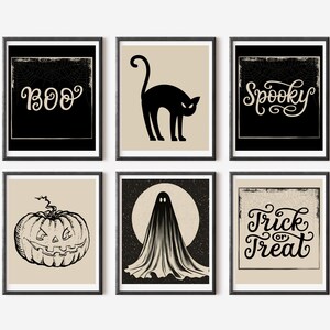 Spooky Halloween wall set, printable, vintage halloween, halloween prints