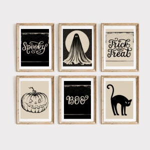Spooky Halloween Wall Set, Printable, Vintage Halloween, Halloween ...