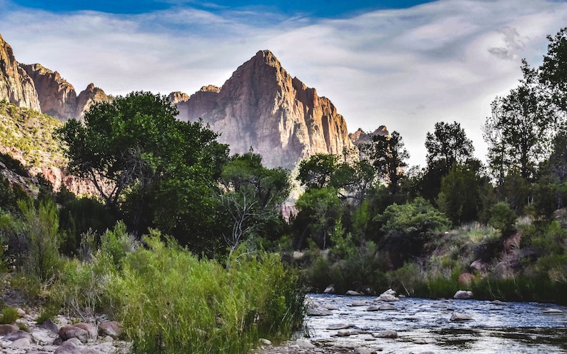 Nature puzzle with a unique sky and mountain landscape photo of Zion National Park, Utah, US. / Free Shipping image 1