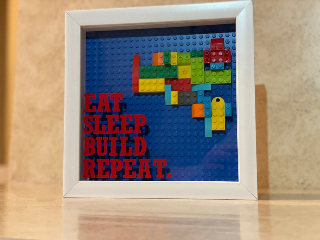 Lego Art Eat, Sleep, Build, Repeat 8inx8in 
