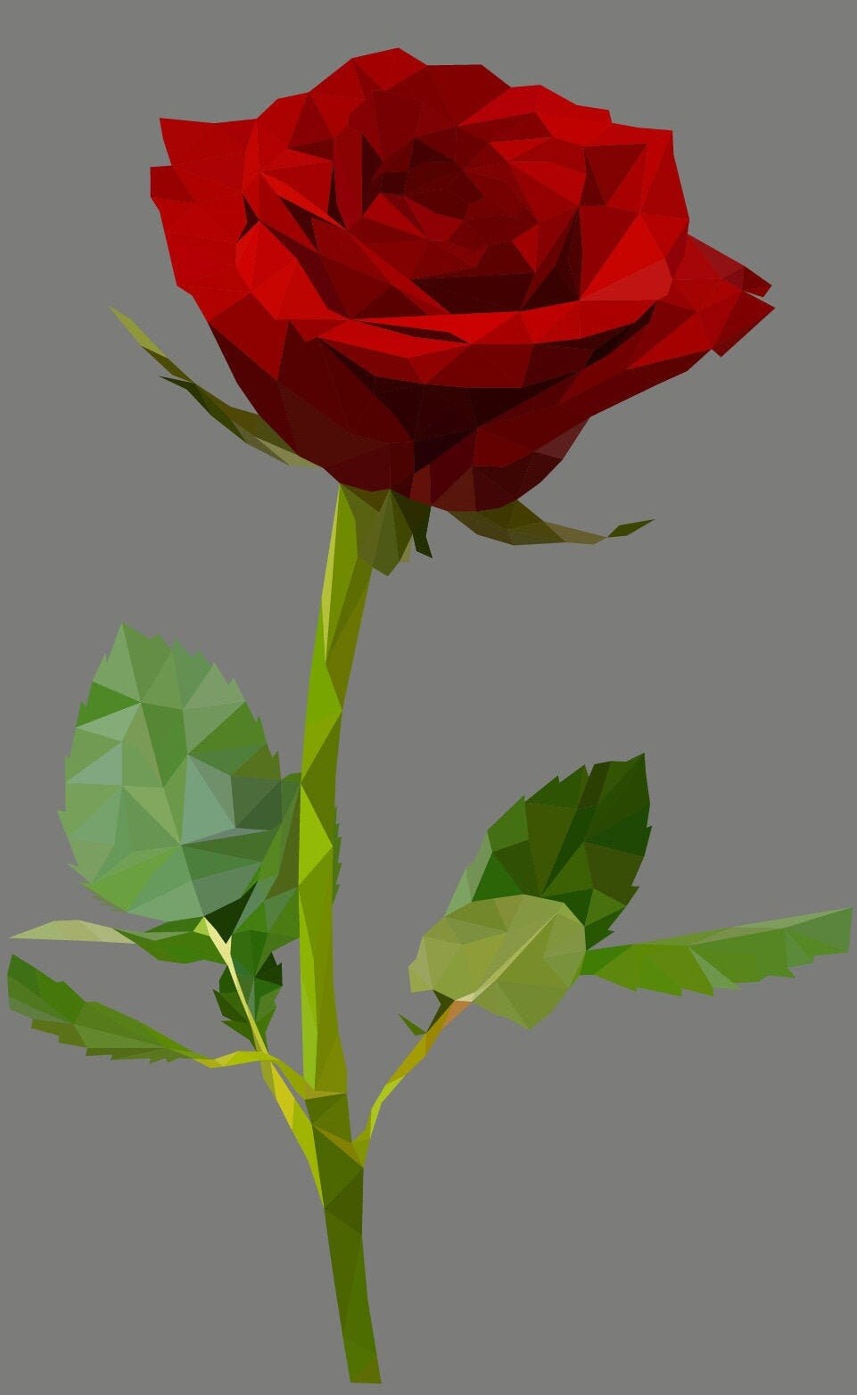 Custom Low Poly Rose Artwork Etsy