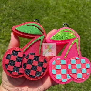 Cherry Freshie | cherries Freshie | car accessories | Freshie | Car Freshie | Freshy | freshies | car air fresheners | cherry | checkered