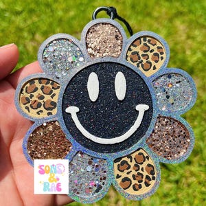 Flower Freshie | happy flower Freshie | cheetah print | Car Freshie | Freshy | freshies | car air fresheners | car accessories