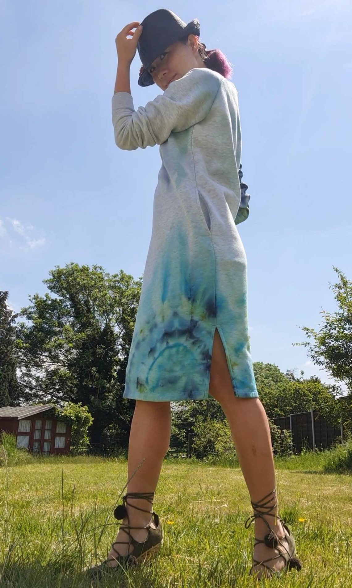 Tie dye sweatshirt robe taille S Etsy France