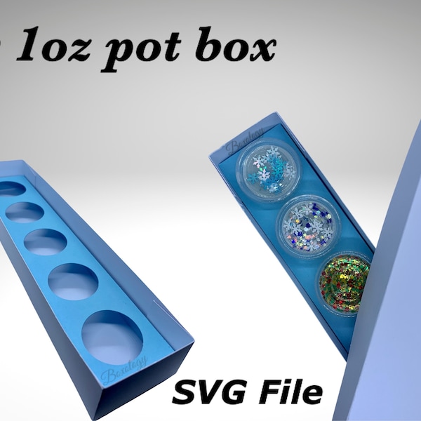 Wax Melt 5 x 1oz Pot Box SVG