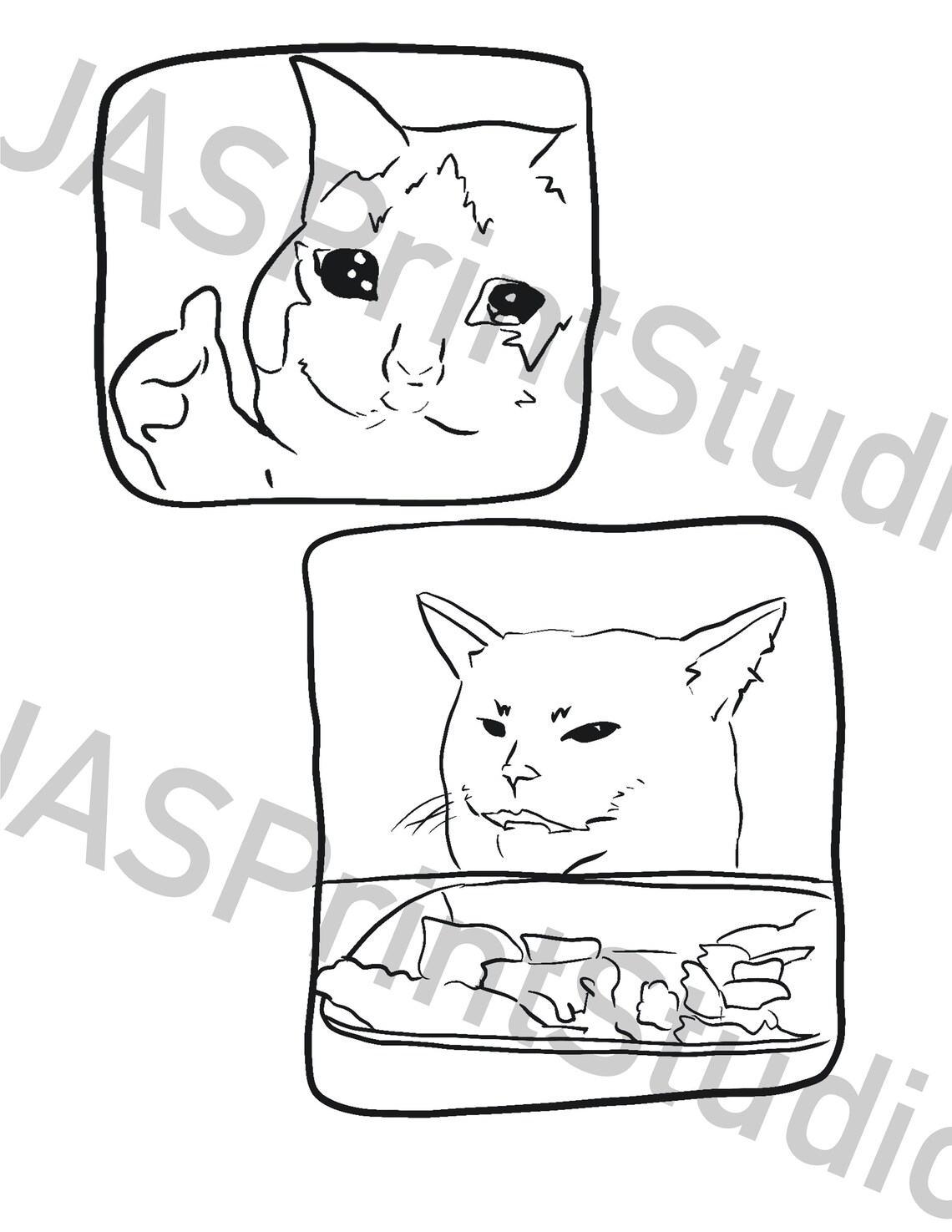 Color your favorite Cat Memes Adult Coloring Pages | Etsy