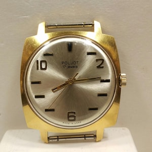 Watch POLJOT 17 JEWELS Vintage Mechanical gold-plated (AU20) USSR