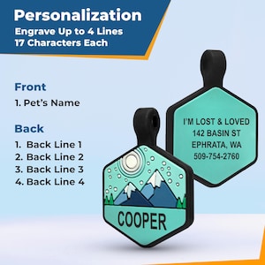 GoTags Silent Dog Tag with Design, Personalized Engraved Silicone Dog and Cat Name Pet ID Tags, Soundless No More Jingling Dog Tags image 3
