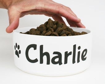 GoTags Personalized Dog Bowls, Custom Ceramic Bowl for Dogs and Cats, Food & Water Dish in 2 Sizes Small and Large