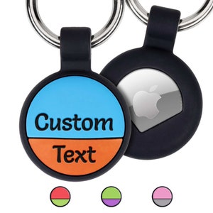 GoTags AirTag Keychain Personalized, AirTag Holder Key Ring, Custom Engraved Air Tag Case