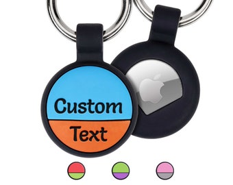 GoTags AirTag Keychain Personalized, AirTag Holder Key Ring, Custom Engraved Air Tag Case