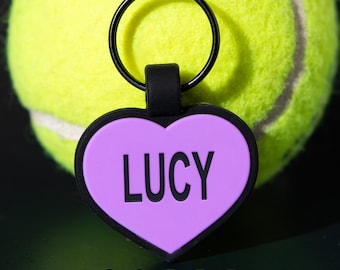 GoTags Silicone Pet Tags, Heart Shape Silent Dog Tags for Dogs & Cats