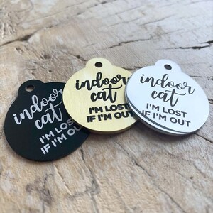 GoTags Indoor Only Cat Tag, Small Cat Tag Personalized