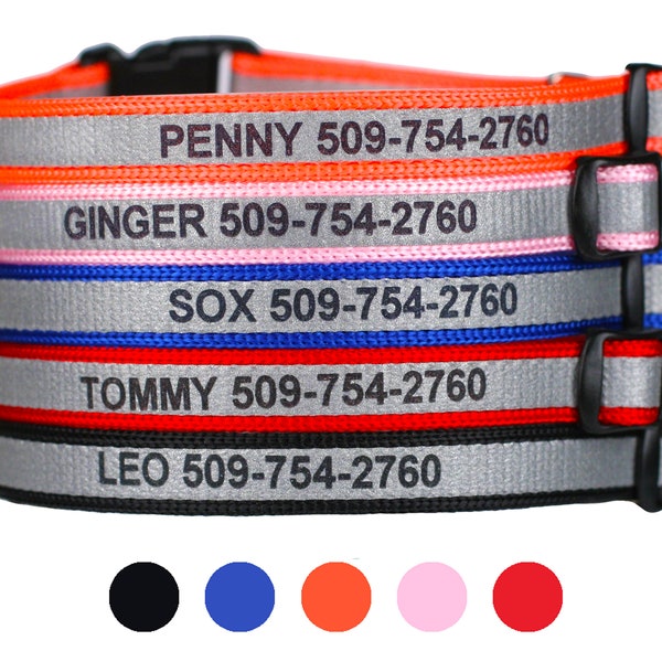 GoTags Personalized Reflective Cat Collar with Breakaway Buckle, Custom Engraved Breakaway Cat Collar with Name and Phone