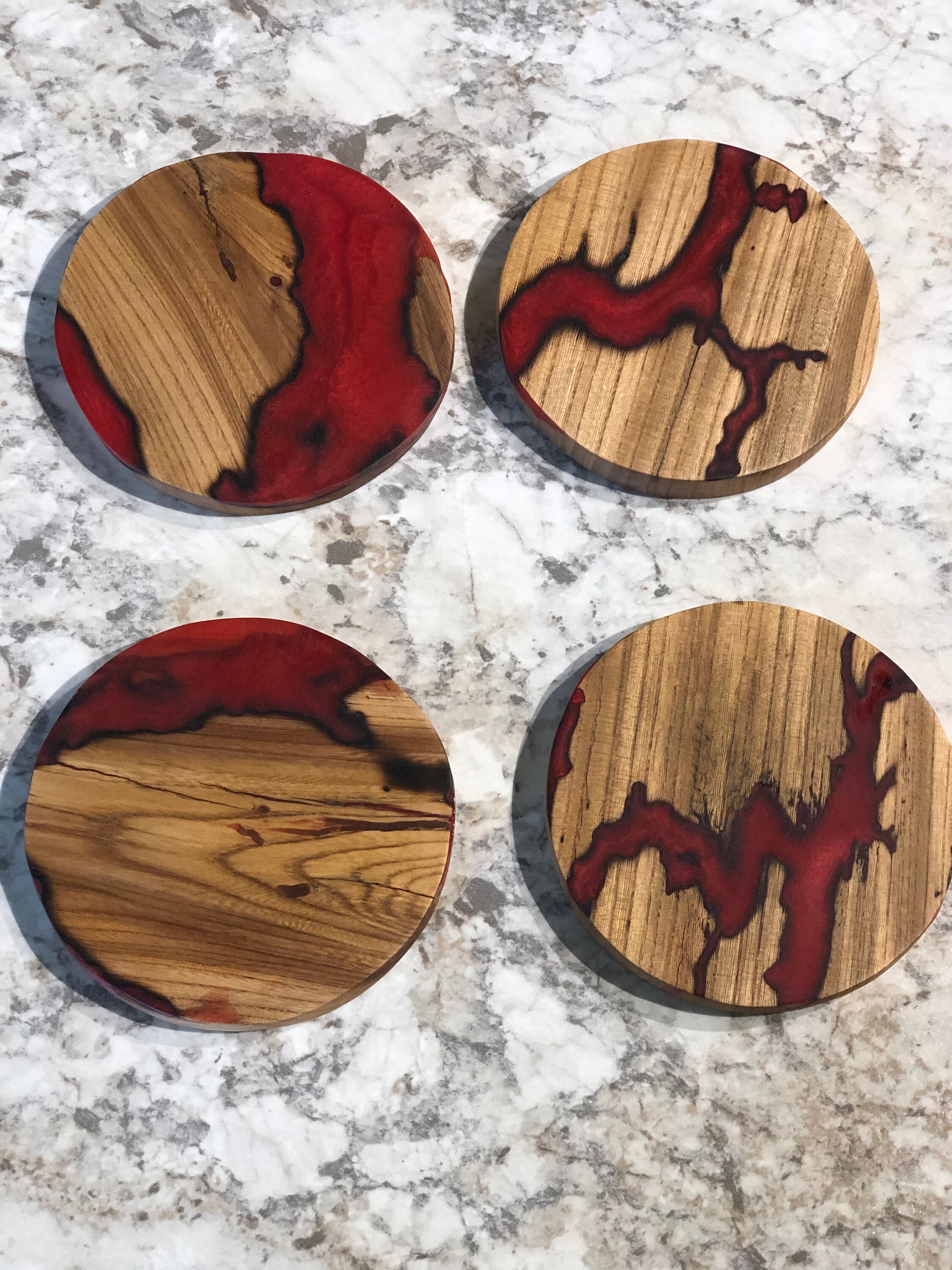 Epoxy Coasters Drink Coasters Wood and Epoxy Custom Colors Etsy