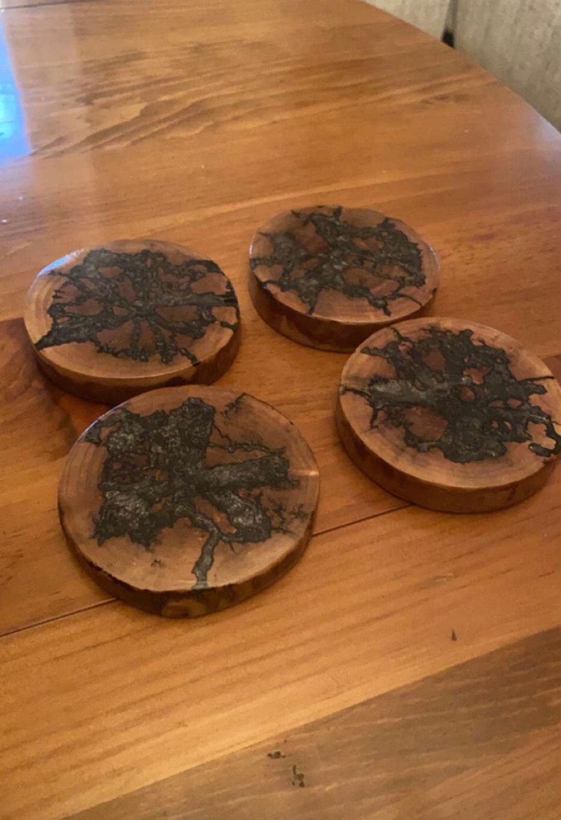 Epoxy Coasters Drink Coasters Wood and Epoxy Custom Colors Etsy