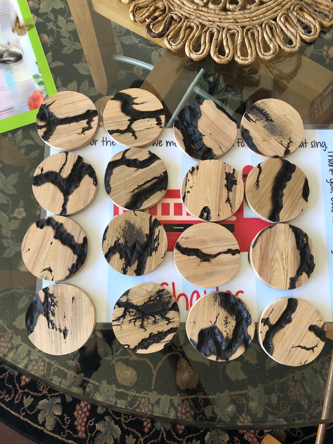Epoxy Coasters Drink Coasters Wood and Epoxy Custom Colors Etsy