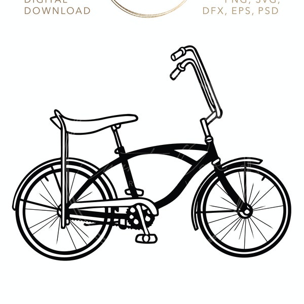 1970's Banana Seat Bike Bicycle SVG digital file download