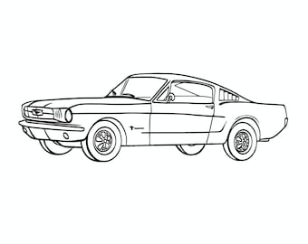 1964 Ford Mustang classic car vehicle SVG digital file download