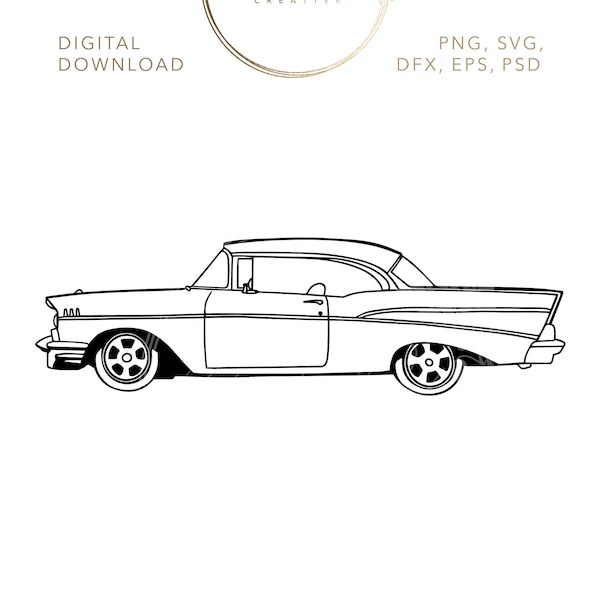 Chevy Bel Air classic car vehicle SVG digital file download