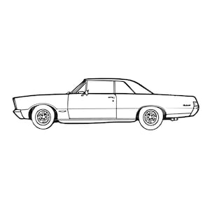 Vintage Oldtimer Fahrzeug 1965 1960&#39;s GTO Linie Zeichnung/Illustration SVG digitale Dateidownload